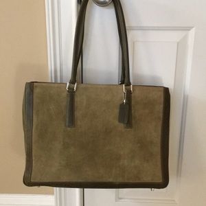 Coach vintage 9437 suede leather tote handbag